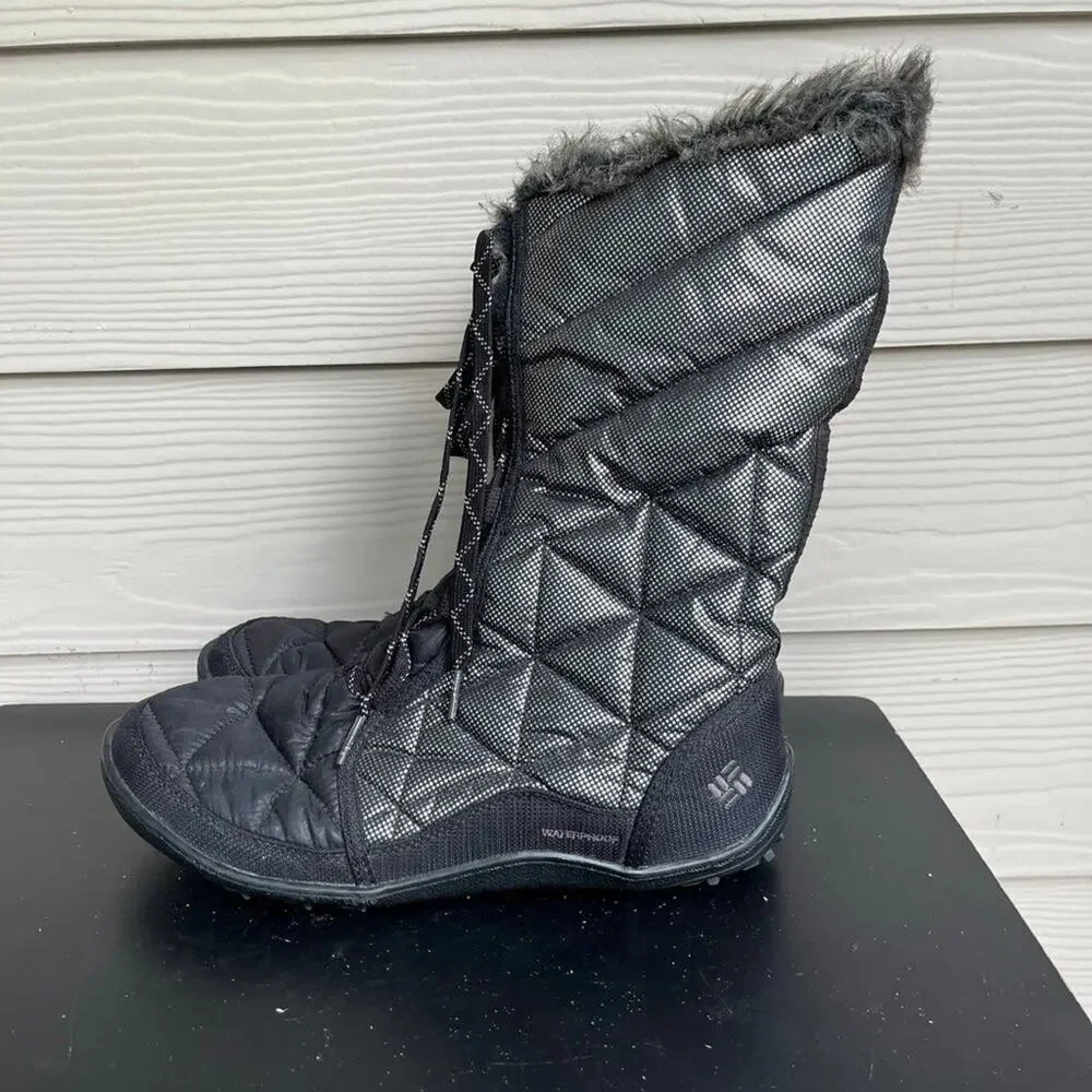 Columbia Women's Omni Heat Black Waterproof Quitled Winter Black Bloots Size 10